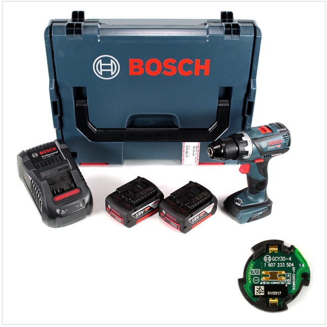 Bosch GSR 18 V-60 C Professional Brushless Li-Ion Akku Bohrschrauber in L-Boxx mit GCY 30-4 Professional Connectivity Modul + 2x GBA 5,0 Ah Akku und GAL 1880 CV Ladegerät ( 06019G1100 ) - Toolbrothers