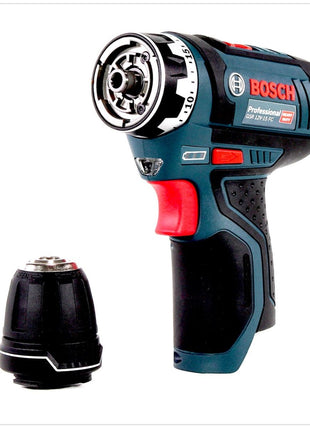 Bosch GSR 12V-15 FC Professional FlexiClick Akku Bohrschrauber mit 2 x 4 Ah Akkus + Lader + 3 tlg. Aufsätze - Set in L-Boxx - Toolbrothers