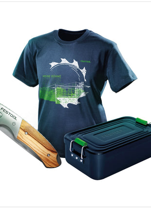 Festool Fan Paket 2017 mit T-Shirt Größe XXL + Vesper Brotdose + Klapp Messer - Toolbrothers