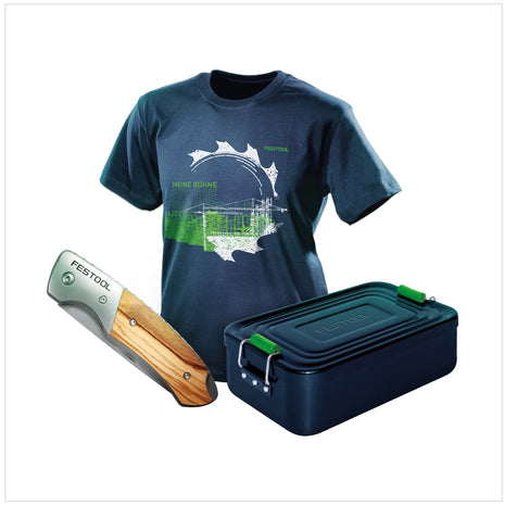 Festool Fan Paket 2017 mit T-Shirt Größe XXL + Vesper Brotdose + Klapp Messer - Toolbrothers