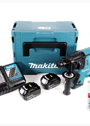 Makita DHR 263 RMJ 2x18V / 36 V SDS-Plus Akku Bohrhammer mit 2 x 4,0 Ah Akku + DC18RC Ladegerät im Makpac 4 + Bohrerfett - Toolbrothers