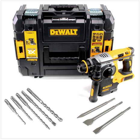 DeWalt DCH 273 NT Akku Kombihammer 18V 2,1J SDS-Plus Brushless + TSTAK + 5x Hammerbohrer + 3x Meißel - ohne Akku, ohne Ladegerät - Toolbrothers