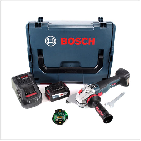 Bosch GWS 18 V-150 SC Professional Akku Winkelschleifer 150 mm Solo in L-Boxx mit GCY 30-4 Connectivity Modul und 1x GBA 6,3 Ah EneRacer Akku + 1x GAL 1880 Ladegerät - Toolbrothers