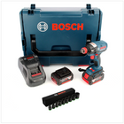 Bosch GDX 18 V-EC Professional 18 V Akku Drehschlagschrauber in L-Boxx + Schnellladegerät + 2x GBA 6 Ah Akku + 1/2