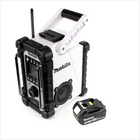 Makita DMR 107 W Akku Baustellen Radio 7,2-18V Weiß  + 1x Akku 5,0Ah - ohne Ladegerät - Toolbrothers
