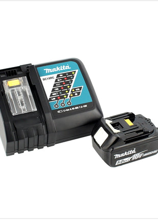 Makita DMR 109 W Akku Baustellen Radio weiß 7,2 - 18 V + 1x BL 1850 B 18V - 5,0 Ah Akku + 1x DC 18 RC Schnellladegerät - Toolbrothers