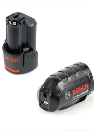 Bosch USB Power Set 12V 1x 2,5Ah Akku + GAA 12V Akku USB Ladegerät Aufsatz Adapter - Toolbrothers