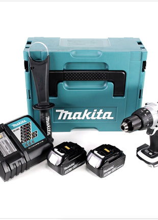 Makita DDF 458 W RTJ 18 V Akku Bohrschrauber 91 Nm in weiß im Makpac mit 2x BL1850 B 5,0 Ah Akku und DC18RC Ladegerät - Toolbrothers