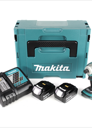 Makita DTD 148 RTJ 18 V Li-ion Akku Brushless Schlagschrauber im Makpac + 2x BL 1850 B 5,0 Ah Li-Ion Akku + 1x DC 18 RC Ladegerät - Toolbrothers