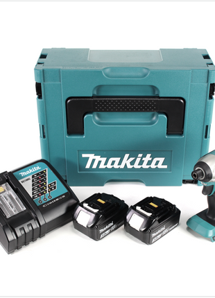 Makita DTD 153 RFJ Akku Schlagschrauber 1/4" 18 V 170Nm brushless + 2x Akkus 3,0 Ah + Schnellladegerät im Makpac 2 - Toolbrothers