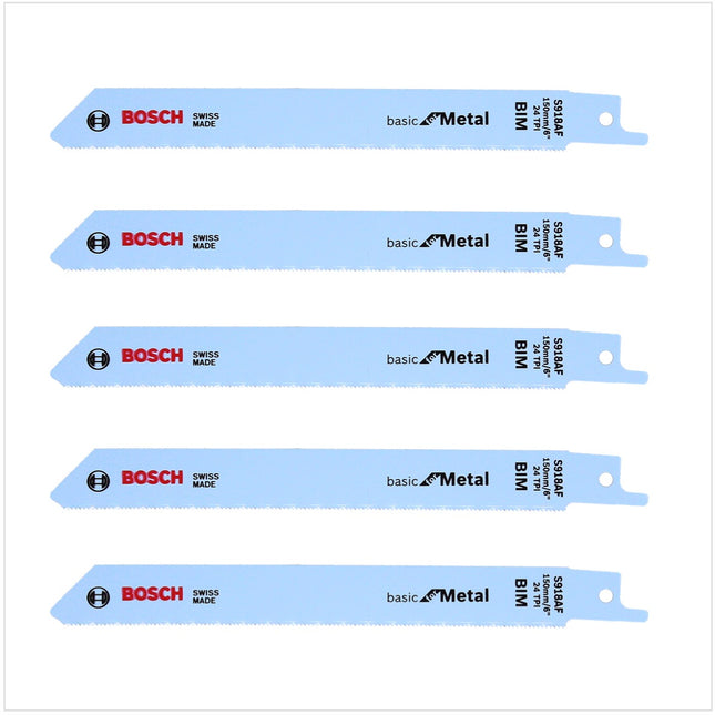 Bosch 5x Säbelsägeblätter S 918 AF 150 mm Basic for Metal ( 2608651780 ) - Toolbrothers