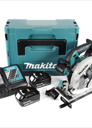 Makita DHS 680 RTJ Akku Handkreissäge 18 V 165 mm Brushless + 2x Akku 5,0 Ah + Ladegerät + Makpac - Toolbrothers