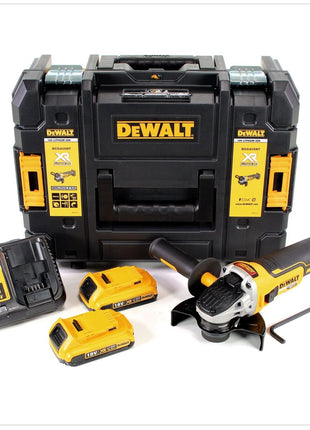 DeWalt DCG 405 D2 Akku Winkelschleifer 18V 125mm Brushless + 2x Akku 2,0Ah + Ladegerät + TSTAK - Toolbrothers