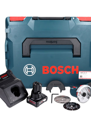 Bosch GWS 12V-76 Professional Akku Winkelschleifer 12 V 76 mm Brushless + 1x Akku 6,0 Ah + Ladegerät + L-Boxx - Toolbrothers