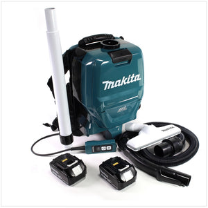 Makita DVC 260 36V Akku Rucksack Staubsauger (2x 18V) Brushless mit 2x BL1850 B 5,0 Ah Akku