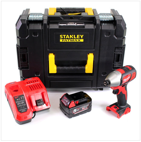 Milwaukee M18 BID 501C Akku Schlagschrauber 18 V 180 Nm 1/4" + 1x Akku 5,0 Ah + Ladegerät + TSTAK - Toolbrothers