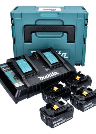 Makita Power Source Kit 18 V mit 4x BL 1840 B Akku 4,0 Ah + DC 18 RD Doppelladegerät ( 197503-4 ) + Makpac - Toolbrothers