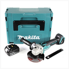 Amoladora angular a batería Makita DGA 504 F1J 18V 125mm sin escobillas + 1x batería 3.0Ah + Makpac - sin cargador