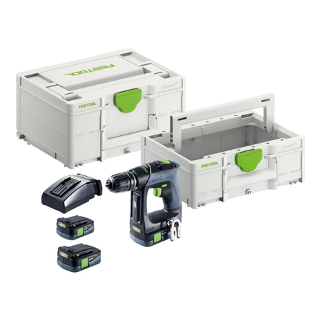 Festool CXS 12 2.5-Plus taladro atornillador a batería 12 V 30 Nm sin escobillas (576864) + 2 baterías 2,5 Ah + cargador + Systainer + Systainer ToolBox SYS3 TB M 137