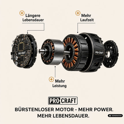 Martello combinato a batteria Procraft Industrial HD20B-BB 20 V 5 J SDS plus Brushless + 1 batteria da 2,0 Ah - senza caricabatterie