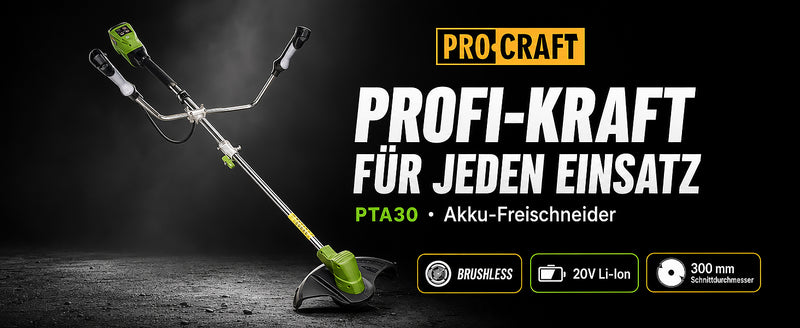 Decespugliatore a batteria Procraft PTA30 20 V 300 mm Brushless Solo - senza batteria, senza caricabatteria