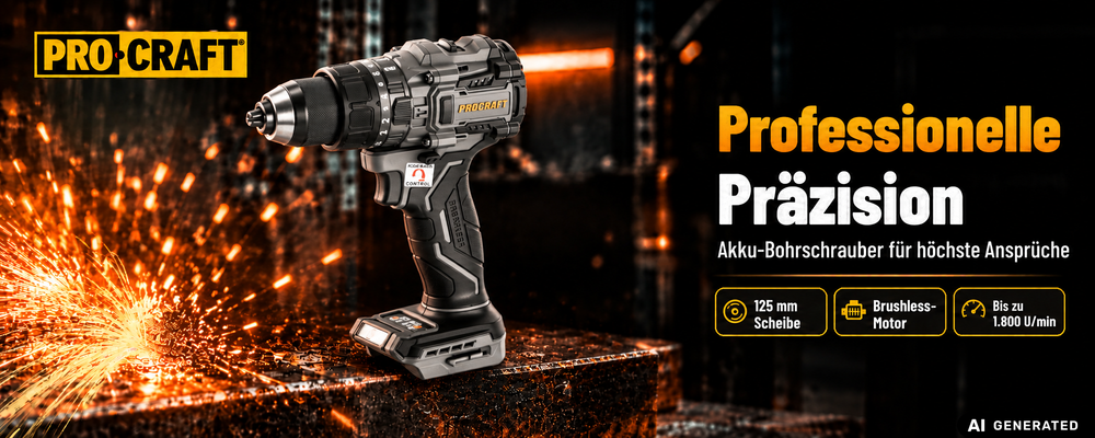 Avvitatore a percussione a batteria ProCraft Industrial CD20C-BB 20 V 120 Nm brushless + 2 batterie da 2,0 Ah + caricabatterie